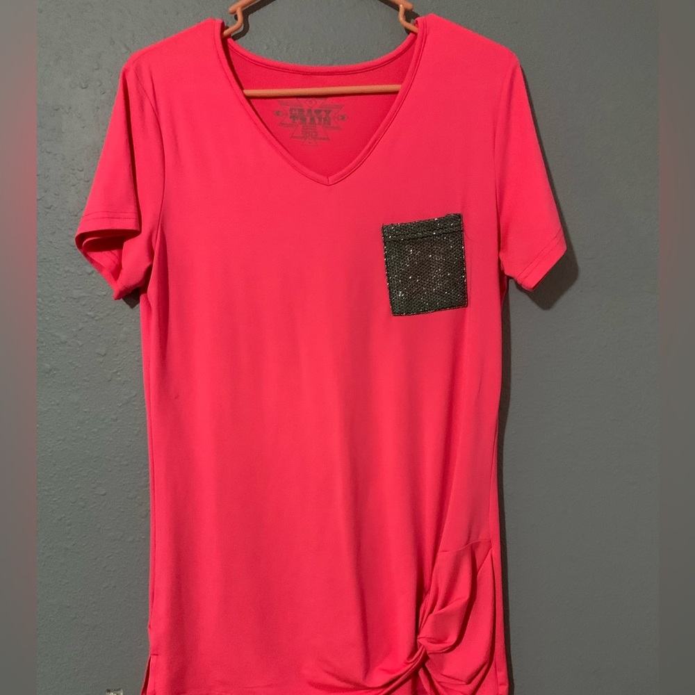 Crazy train vibrant pink T-shirt